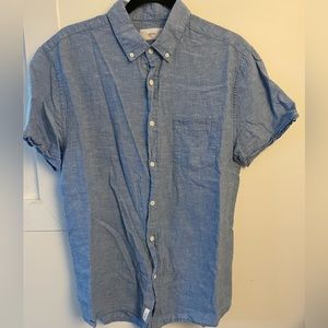 Men’s short sleeve linen/cotton blend button down